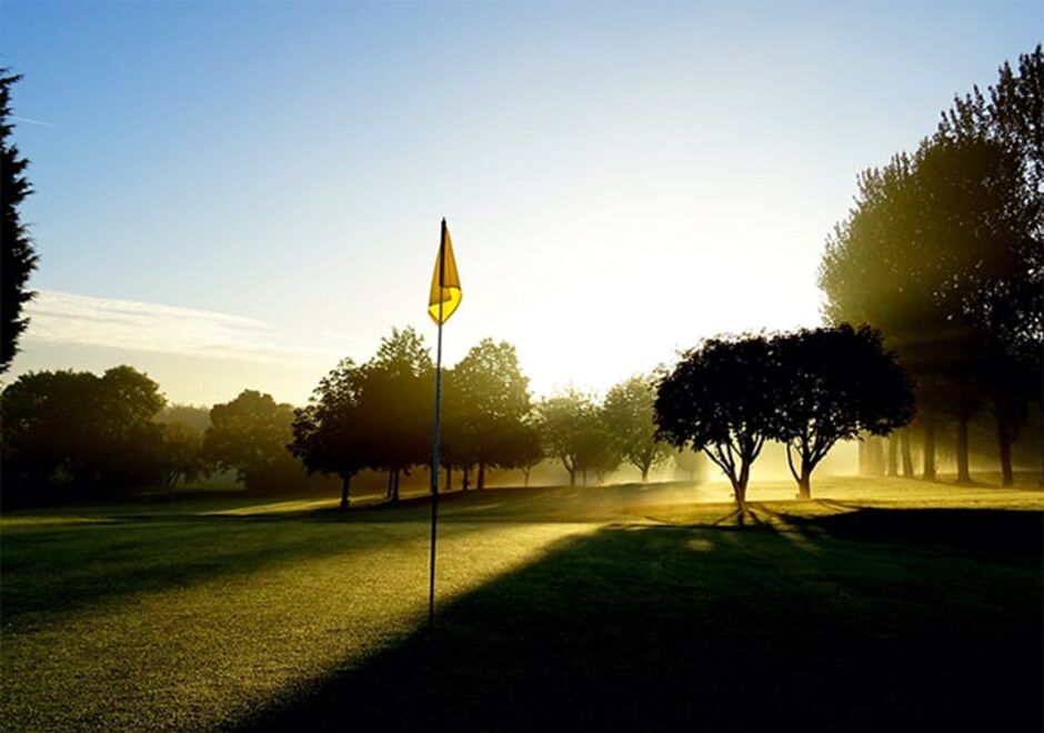 Sunrise over the 17th green. Lutterworth Golf club Sunrise over the 17th green. Lutterworth Golf club